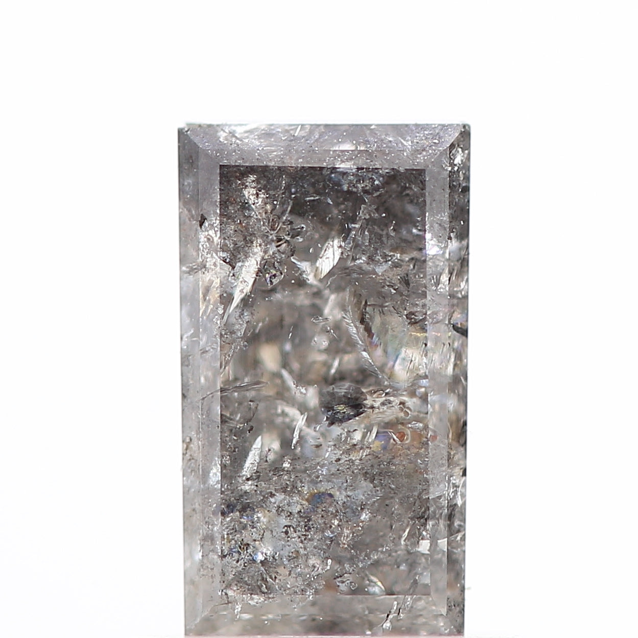 salt and pepper diamond ! 0.80 Ct 6.90 x 3.92 x 2.85 MM natural gray baguette loose diamond for engagement ring for her